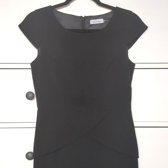 Sz 4 Calvin Klein Black Sheath Dress - Picture 2 of 8